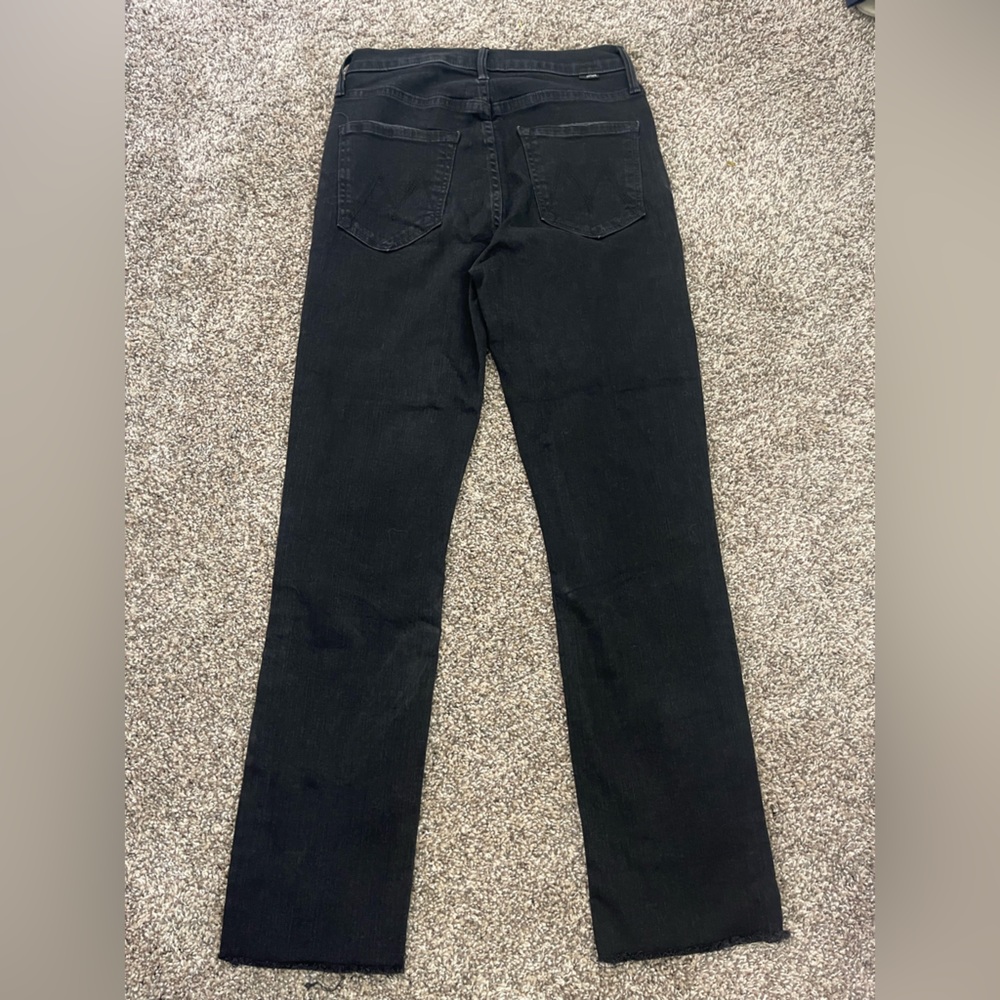 Women’s Mother The Pixie Dazzler Ankle Fray Jeans Not Guilty Black Size 27 - Picture 7 of 13